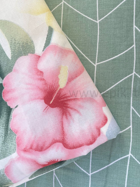 Satino medvilnės patalynės komplektas "Flamingo Garden"